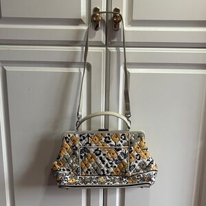 Vera Bradley Yellow and Gray Quilted Shoulder Bag